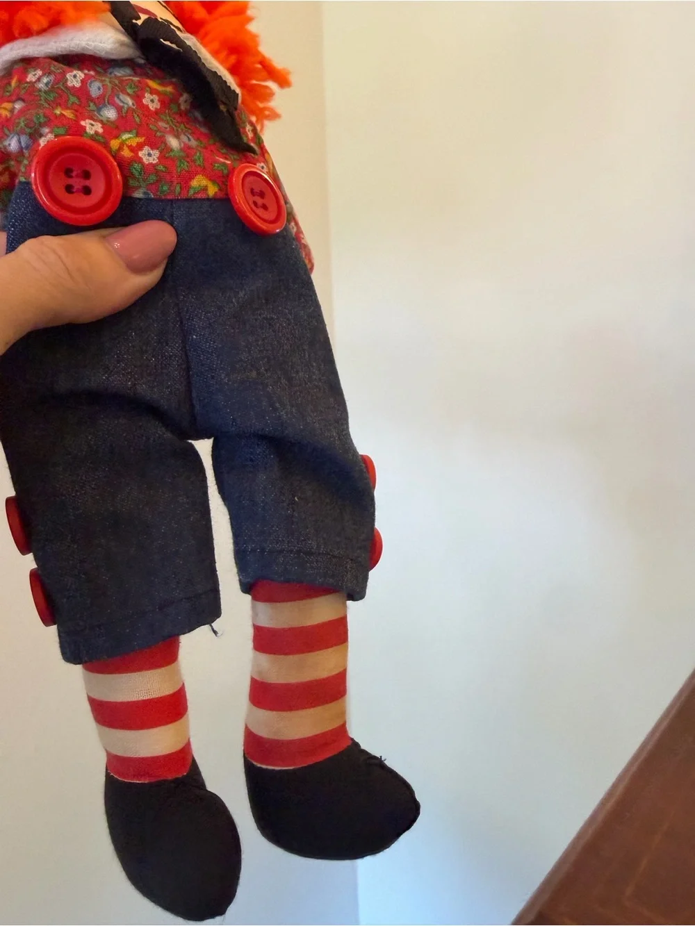 Kids Rag Doll Costume Plush Accessory with Bright Red Hair